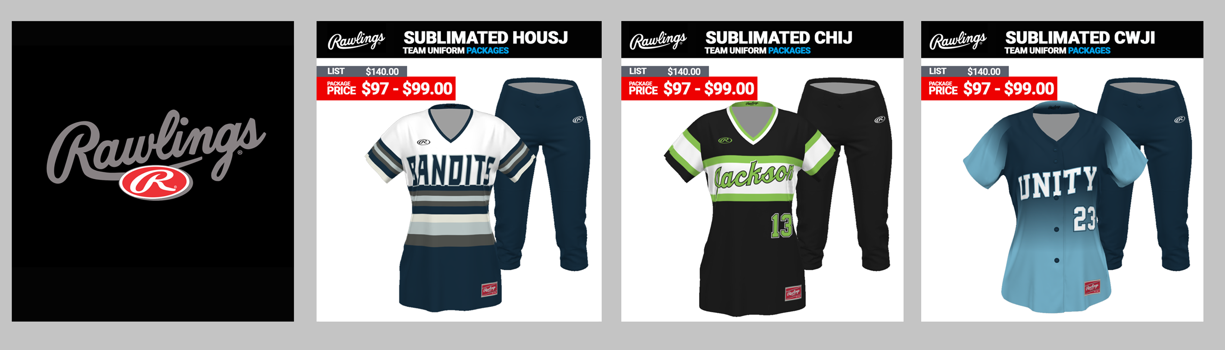 Rawlings Softball Uniform Packages